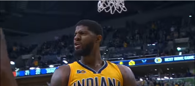 Prestazione da 37 punti per Paul George contro i Blazers (Foto da: NBA Conference YouTube Channel)